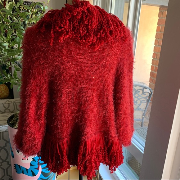 French Rouge style Red sequin sweater cardigan - Picture 3 of 10